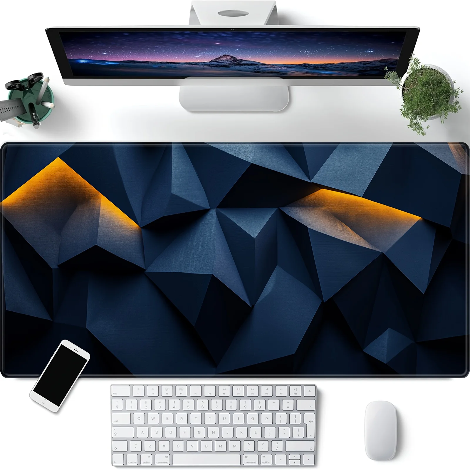 Large 3D Geometric Mouse Pad 900x400MM Desk Mat Non-Slip Rubber Computer pad for PC Gaming accessories Office Home work carpet