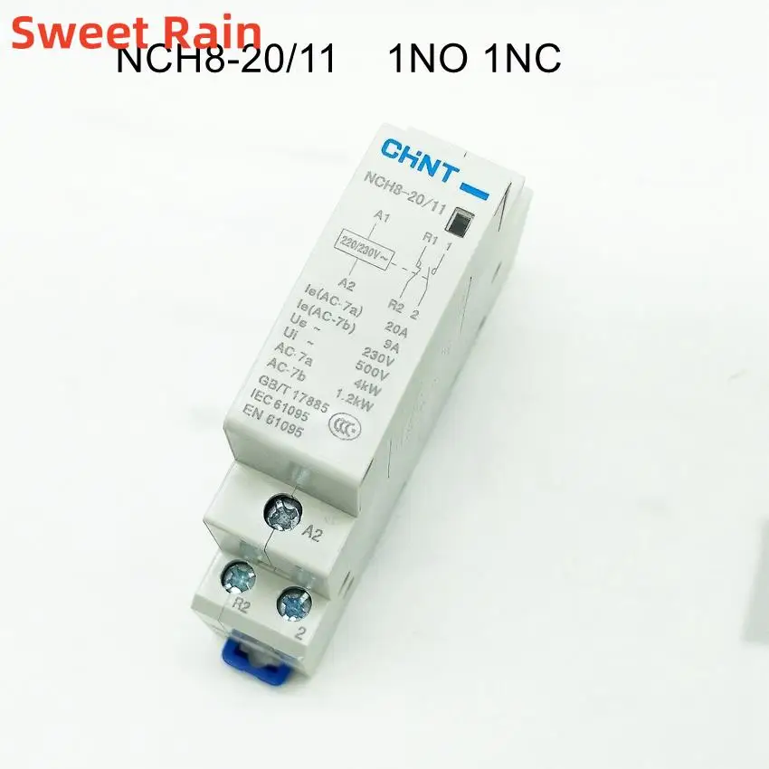 CHINT Modular AC Contactor NCH8-20/20 2 Normally Open NCH8-20/11 1NO 1NC Household Communication Contactor 220V 20A