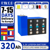 PWOD Lifepo4 Battery 320AH Grade A DIY 12V 24V Lithium iron phosphate Cell Rechargeable golf cart batterie For Camping EV RV