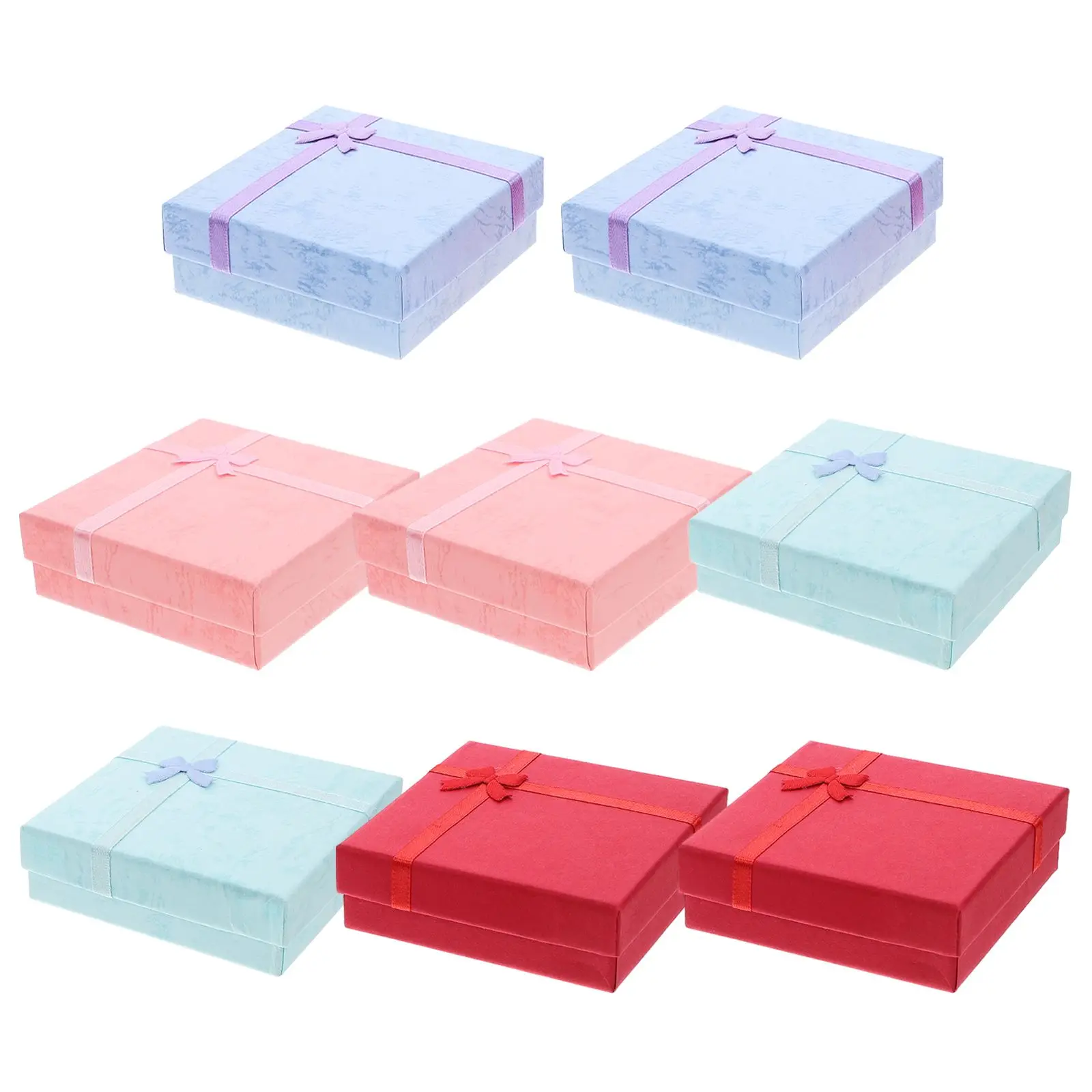 

8 Pcs Bracelet Storage Boxes 9x9cm Retro Jewelry Case Pink Purple Blue Red Colors Compact Size Gifts Packaging
