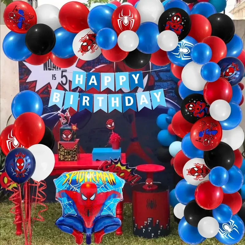 مجموعة إعداد تزيين حفلات أعياد الميلاد من سلسلة Marvel Anime Spiderman، لوازم الحفلات للأطفال، هدية للبطل الخارق على شكل سبايدر فلوت غلوب