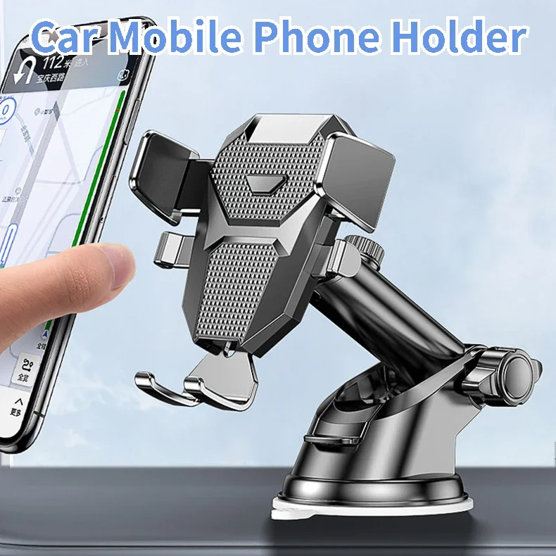 GEFENSI 2-in-1 Mobile Phone Holder With Retractable Horizontal And Vertical Air Vents Dashboard Suction Cup Navigation Universal