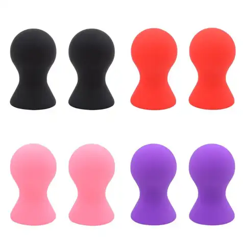 portable2PCS Soft Suction Cup Nipple Sucker Pump BPA-Free Silicone Breast Massager for Personal Adult Pleasure Use