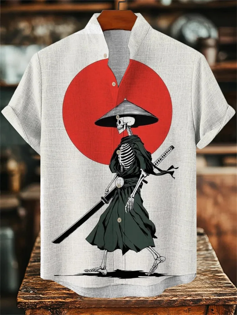 

Новая мужская рубашка с рисунком котенка, повседневная гавайская рубашка с 3D принтом осьминога, летняя мужская рубашка с коротким рукавом, пляжный топ