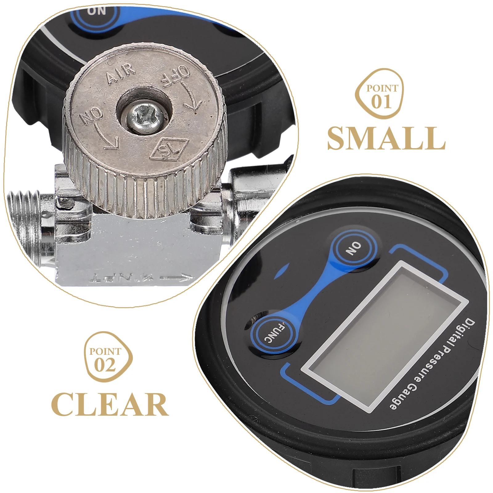 

Digital Display Adjustable Air Flow Control Valve Precise Pneumatic Regulator 1/4 Inch Inlet Compact Air Pressure for Industrial