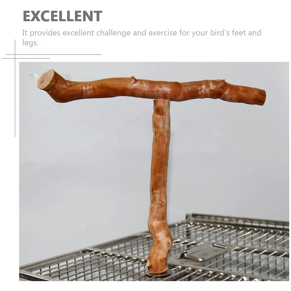 

Parrot Perch Durable Bird Cage Standing Pole T-Shaped For Cockatiel Wear-Resistant Pet Bird Exercise Accessory