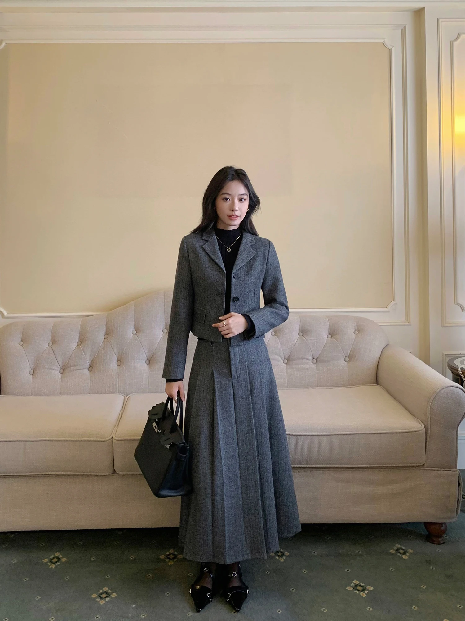 

Костюм Mulvan Commute Radius: женский комплект из пиджака и юбки с длинным рукавом, зимний модный деловой костюм