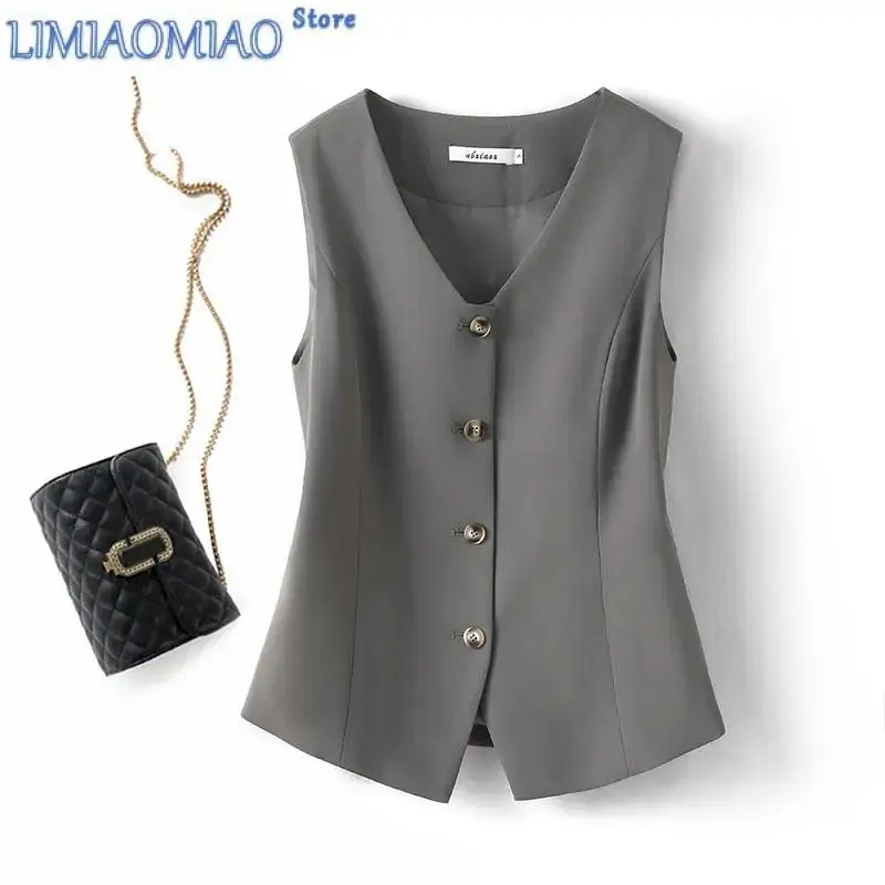 

Fashion Spring Autumn Short Vest Women Korean Loose Sleeveless Casual With lining Waistcoat Jacket Female Tops