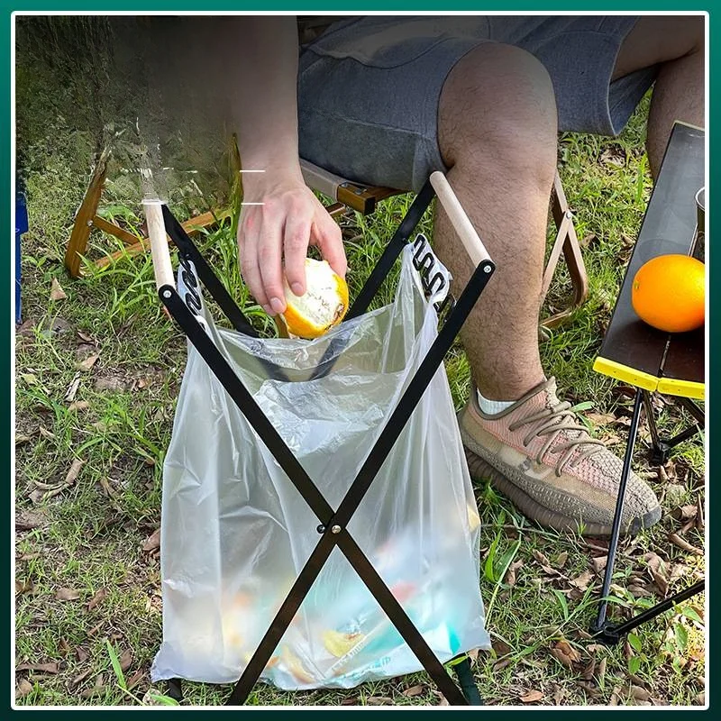 Suporte de Lixo de Ferro para Acampamento ao Ar Livre, Organizador de Armazenamento para Sacos de Lixo de Cozinha, Cabide Por...