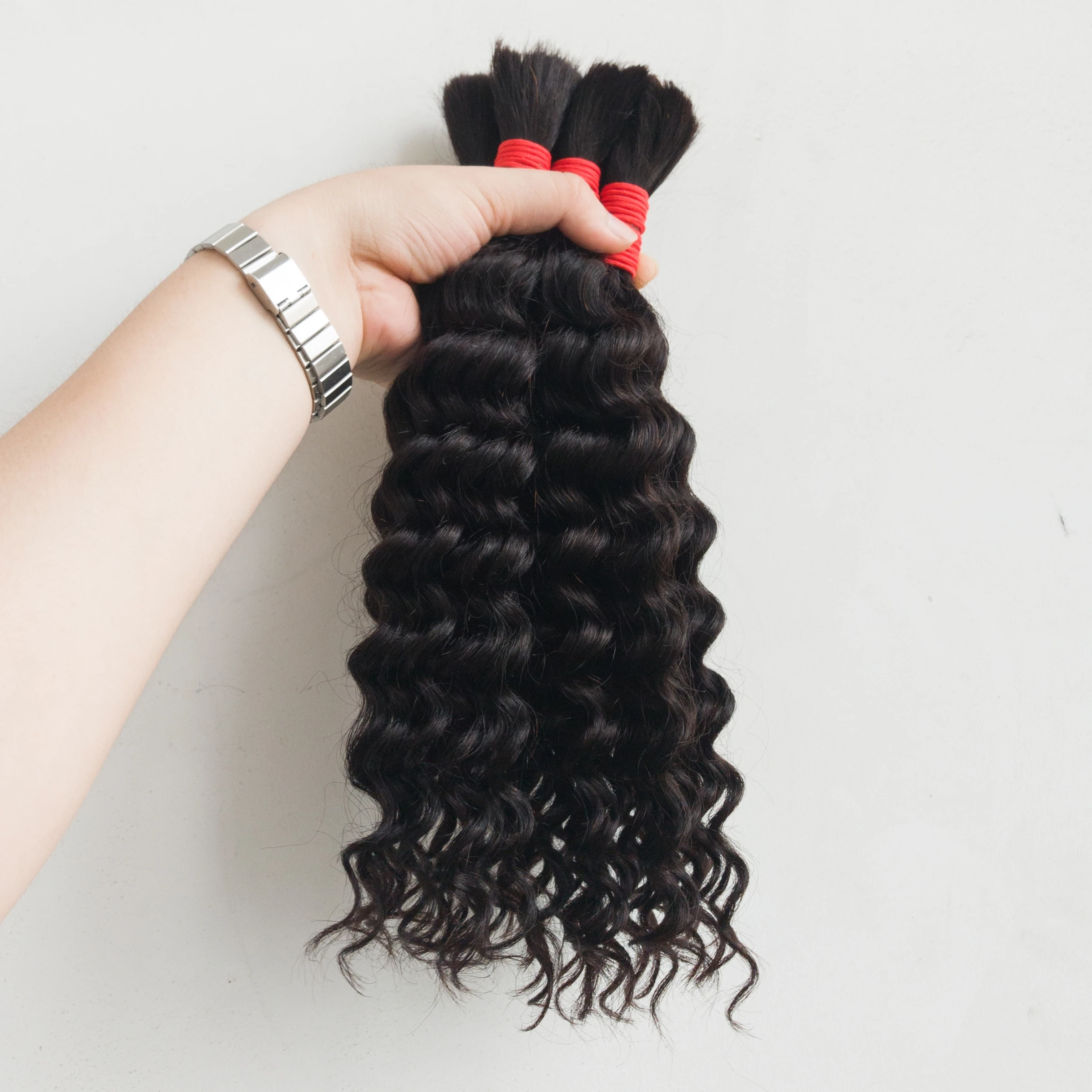 

Объемные плетеные волосы, 100% человеческие волосы, глубокая волна, необработанные, без утка, косички в стиле бохо, человеческие волосы, объемные наращивания, бразильские волосы Remy 1B