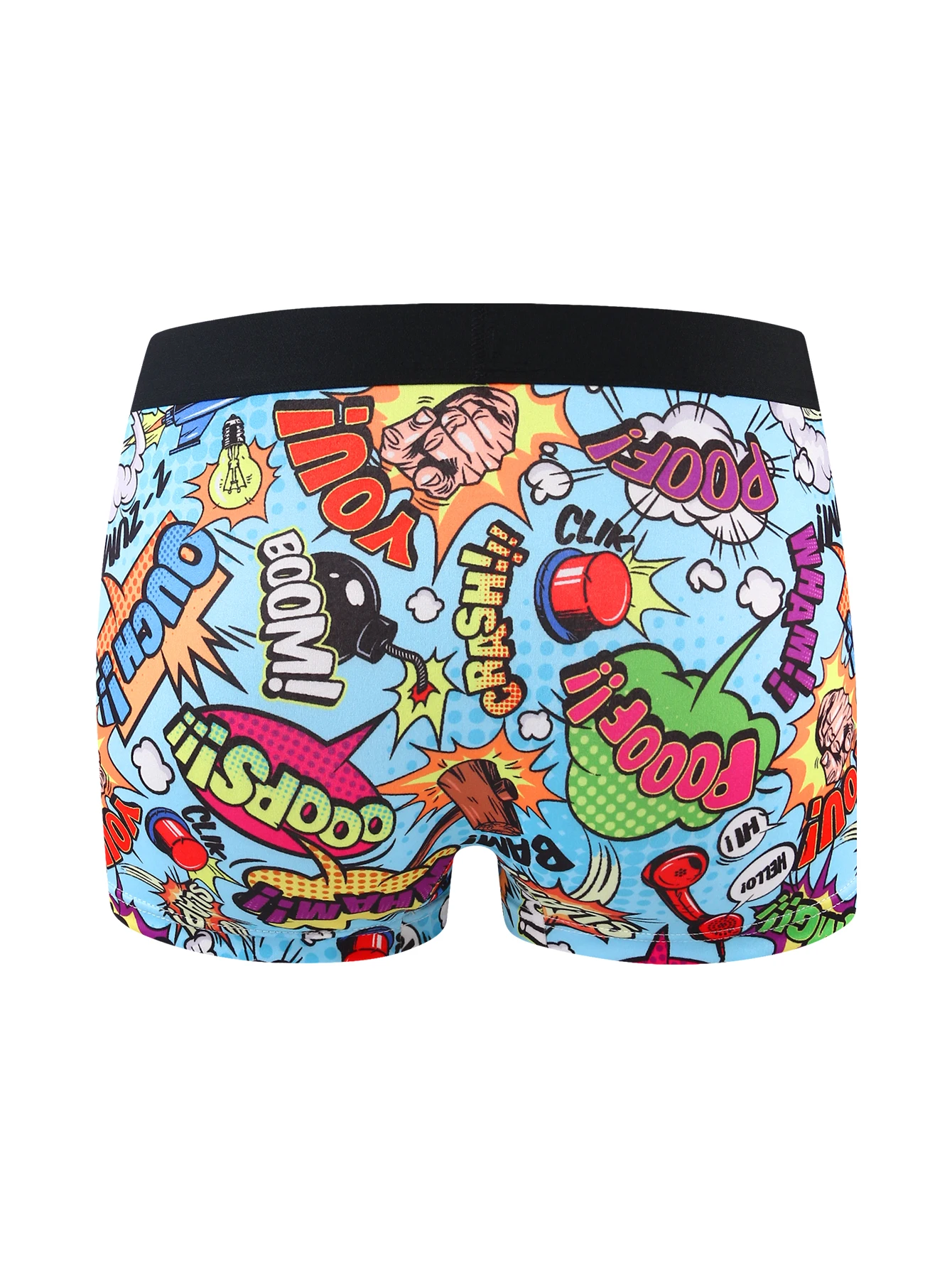 10-Pack Men's Cartoon Graffiti Boxer Shorts Football Comic Print Mid-Waist Loose Fit High Elasticity Comfortable Men's Briefs