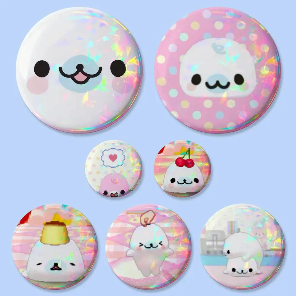 Badge bouton rond créatif M-Mamegoma Seal Meme, accessoires de décoration pour sac, cadeaux pour fans et amis