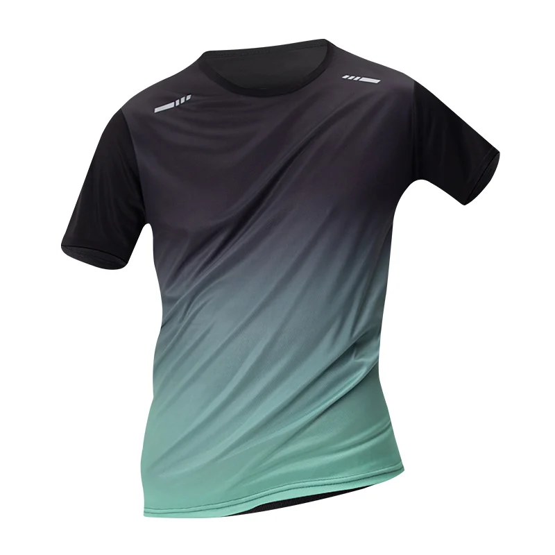 Gradient 3D Print Sport Quick-dry Breathable Men Women Tshirt Outdoor Street Run Fitness Exercise Couple Short-sleeve Summer Top
