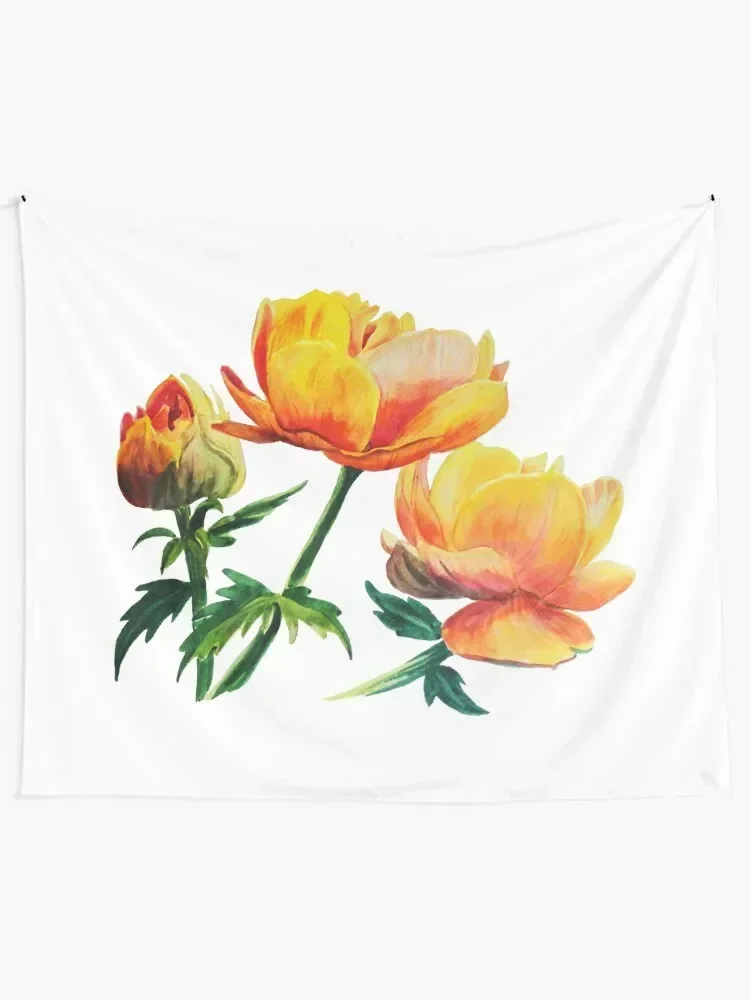 

Orange Flowers in Watercolor Tapestry Aesthetic Decoration Room Decore Aesthetic Home Decor Accessories Tapestry