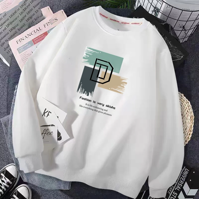 

Мужская толстовка с круглым вырезом и длинными рукавами, повседневная, свободного кроя, в американском стиле, модная, молодежная, с принтом, без капюшона, весна-осень