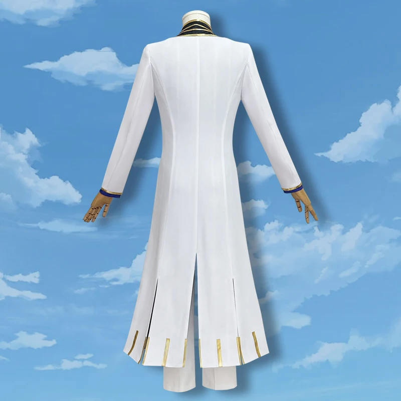 إعادة: صفر الحياة في عالم مختلف من زيرو ريجولوس أزياء تنكرية شعر مستعار أبيض خندق موحد للرجال بدلات حفلات الهالوين #3