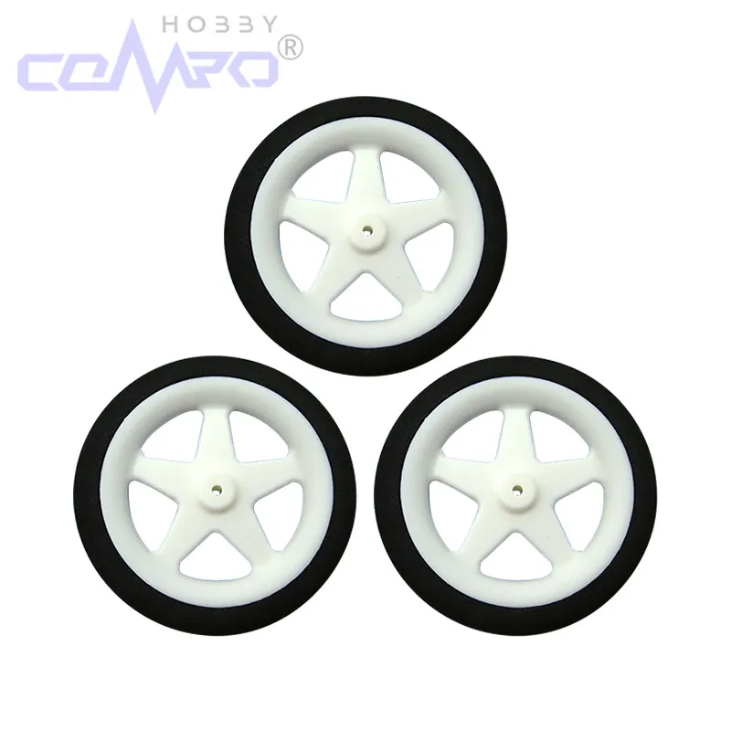 Roues en éponge légère pour train d'atterrissage, diamètre 55-76mm, pneu Miniature à 5 rayons pour modèle d'avion RC à aile fixe en mousse KT, 2 pièces