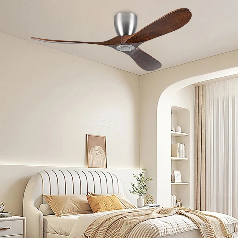 

Современный потолочный вентилятор с дистанционным управлением, 60 дюймов, 3 лопасти, 6 скоростей, из массива дерева