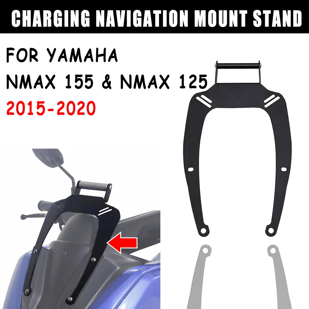 

For Yamaha NMAX N-MAX 155 125 2015-2020 2019 Motorcycle GPS Phone USB & Wireless Charging Navigation Bracket Holder Mount Stand