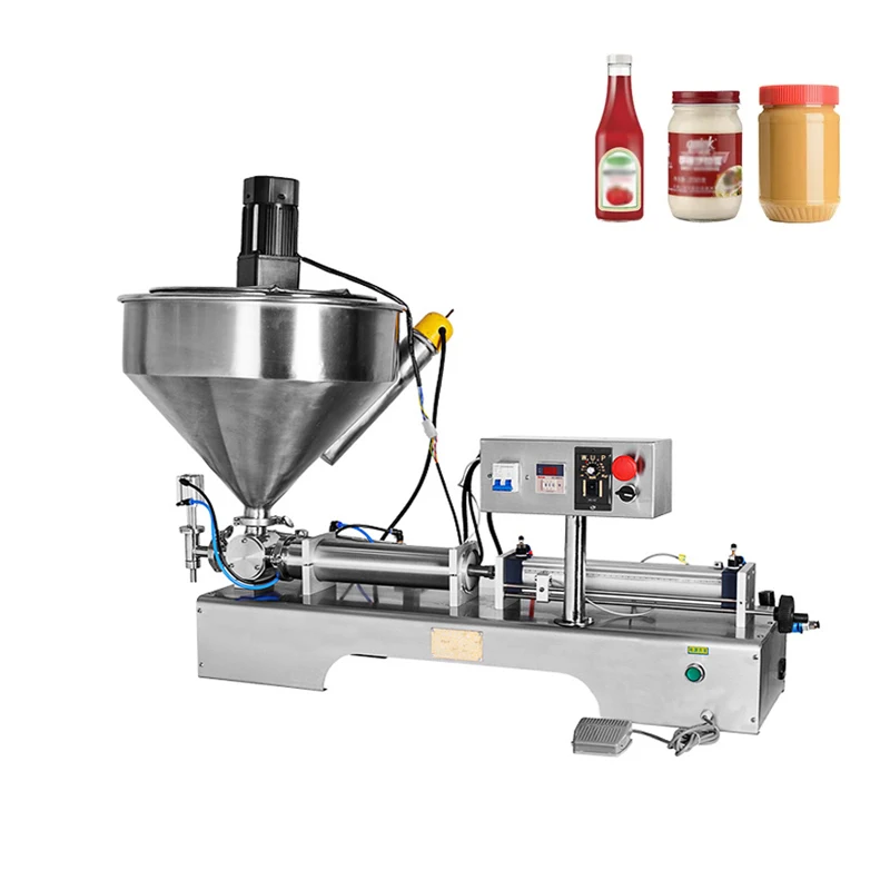 

Commercial Pneumatic Dual-Purpose Paste Liquid Filling Machine Horizontal Heating Stirring Packaging Machine