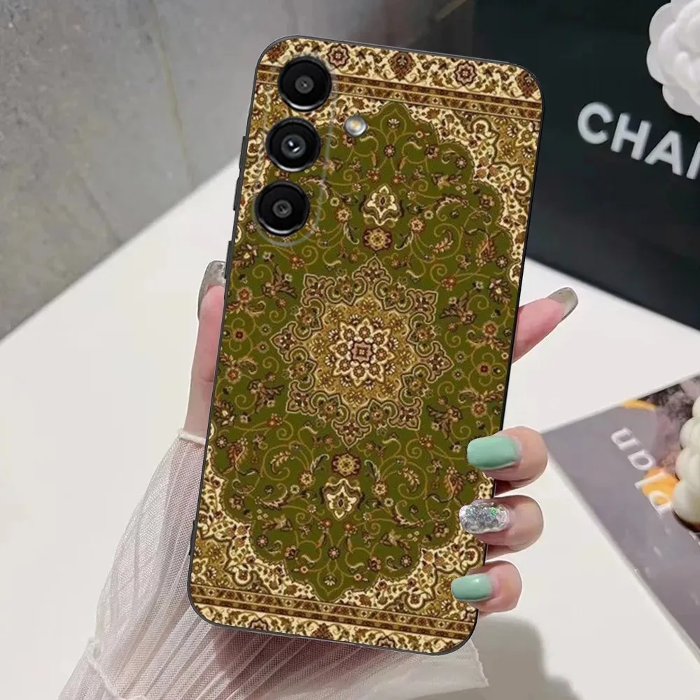 Persian Carpet Floral Pattern  Phone Case For Samsung S24,S21,S22,S23,S30,Ultra,S20,Plus,Fe,Lite,Note,10,9,5G Black Soft Cover