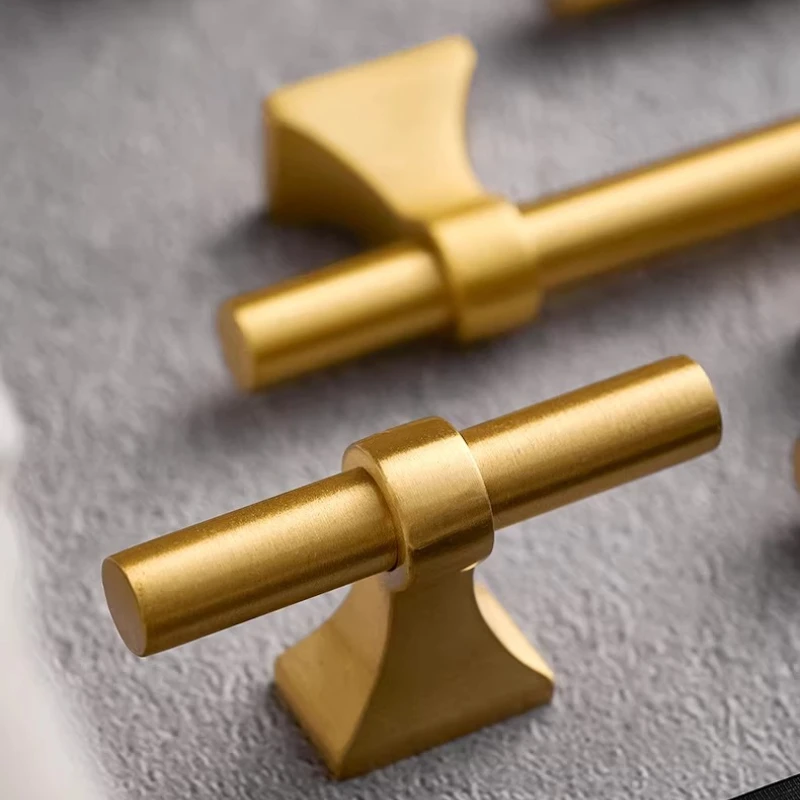 Antiker Bronze Massivmessing Schrankgriff und Knopf T-Form Schlafzimmer Küche Schrankgriffe Schubladenknöpfe Hardware / Schubladengriffe – Detail 12