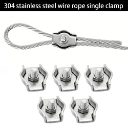 5-10 PCS 304 Stainless Steel Wire Rope Clamp, Cable Clamp Single Fixed Cable Connector Lock Wire M2-M8 Wire Rope Fastener