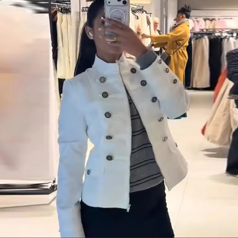 Autumn Women's Jackets Blouse 2026 New Fashion Beige Slim Women's Warm Coats Autumn Chic Street Travel Youth Outerwear Coats