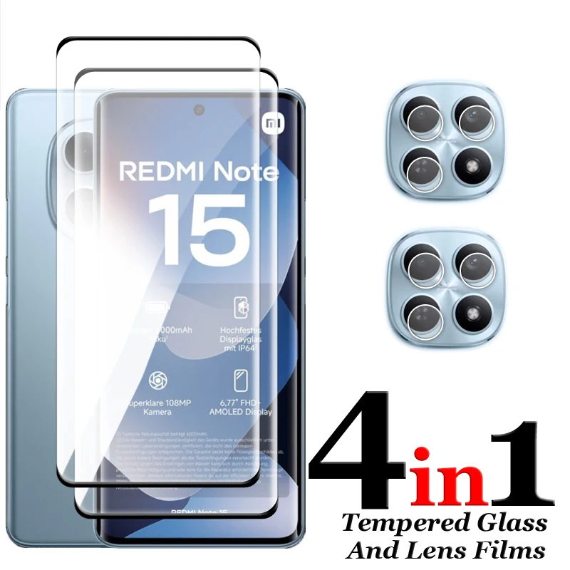 Für Redmi Hinweis 15 4G Glas Für Redmi Hinweis 15 4G 5G Globale Gehärtetem Glas 3D gebogene Screen Protector Für Redmi Hinweis 15 Objektiv Film – Detail 2