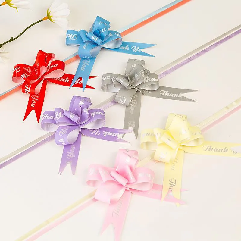 100PCS Colorful Gratitude Bow Christmas Decorations Gift Packaging Bow Ribbon DIY Birthday Wedding Party Gift Decoration