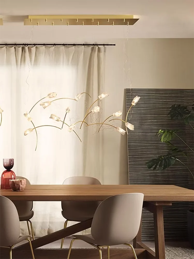 Italië Moderne DIY Tulpen Hanglampen Getextureerde Glans Woninginrichting Elegante Led Dimbare Lampen Ophanging Voor Eetkamer