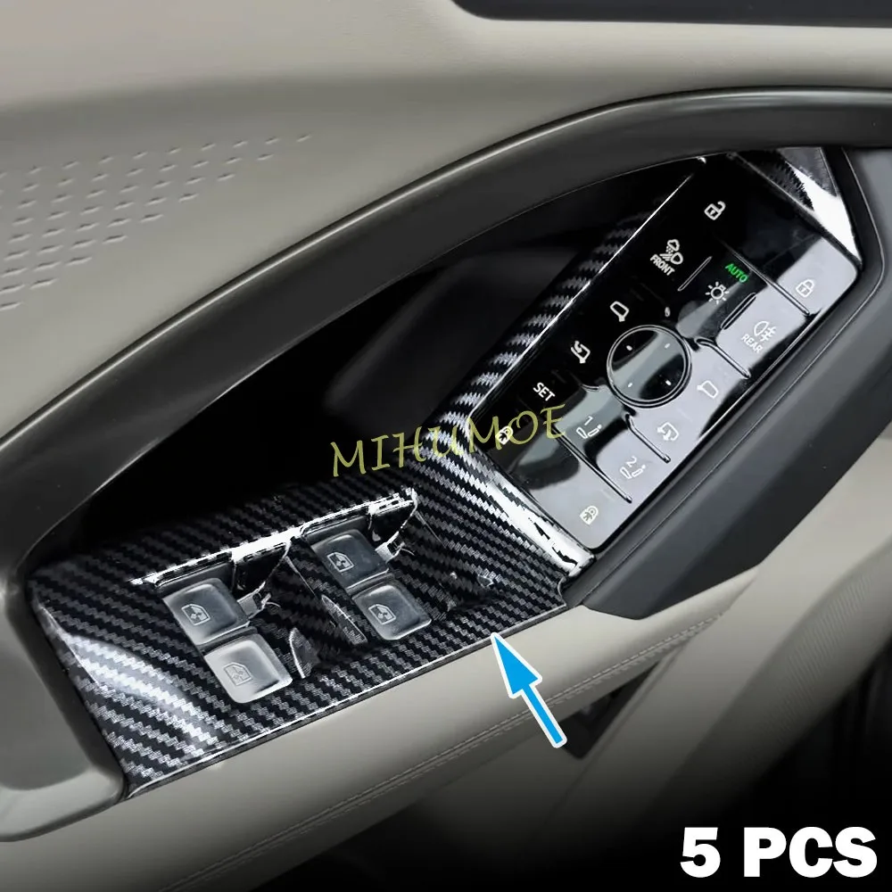 For 2026 2027 Audi Q5 Sportback Carbon Fiber Car Interior Door Window Control Panel Cover Trims Accessories LHD