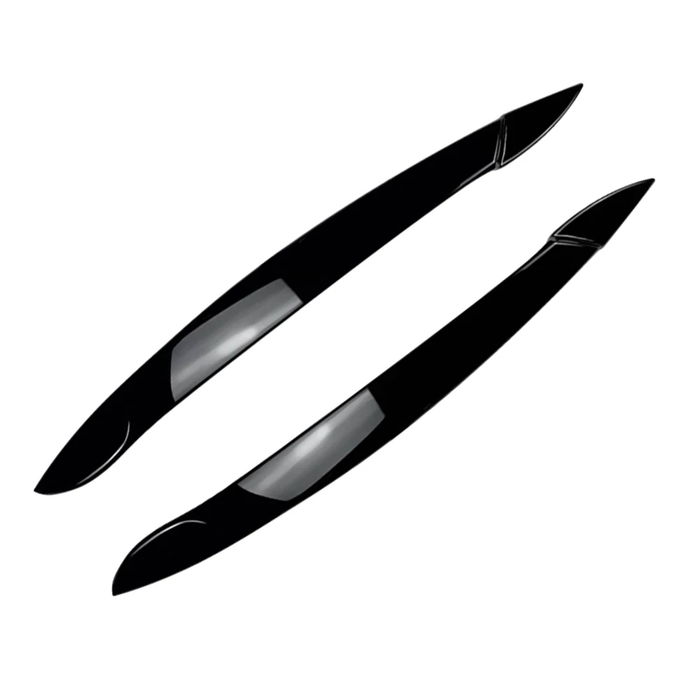 For BMW X5 E70 2008 2009 2010 2011 2012 2013 Car Headlight Head Lamp Eyebrow Eyelids Sticker Trim Cover ABS Glossy Black