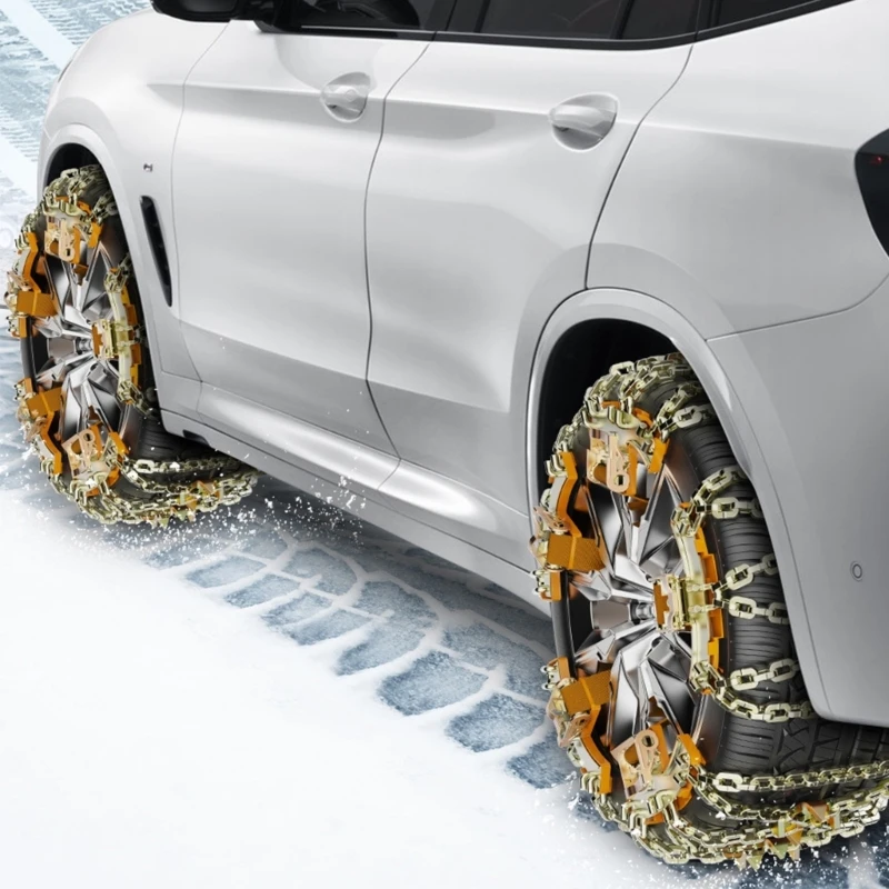 6PCS Anti Slip Tire Chains For Winter Driving Double Structure Enhanced Grip 1500kg Capacity Season Use Steel H9EE