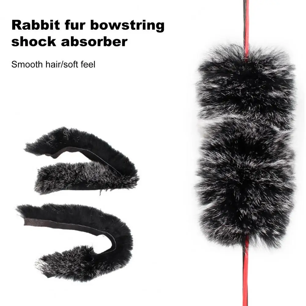 Bow Shock Absorption Silencers Soft Touch Fuzzy Rex Rabbit Fur Archery Bow String Silencers for Recurve Traditional Hunting Bow