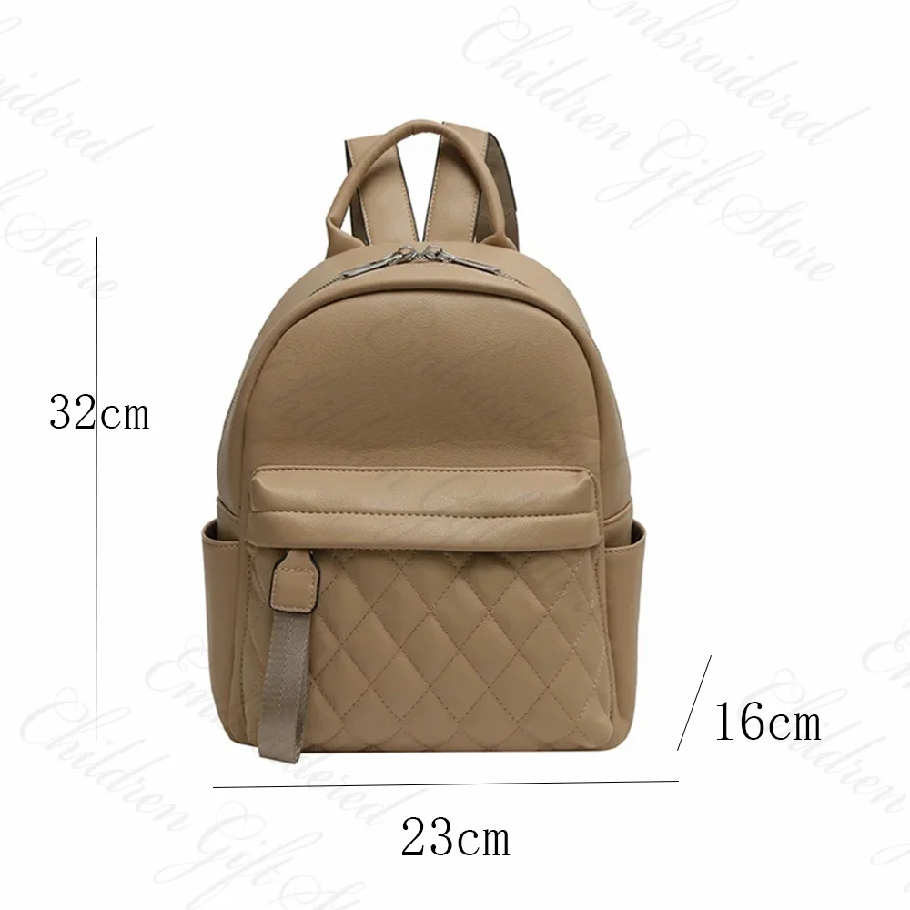 Bolsa de ombro personalizada PU para mulheres, mochila PU macia, presente de aniversário exclusivo, nome bordado personalizado, moda ao ar livre da menina