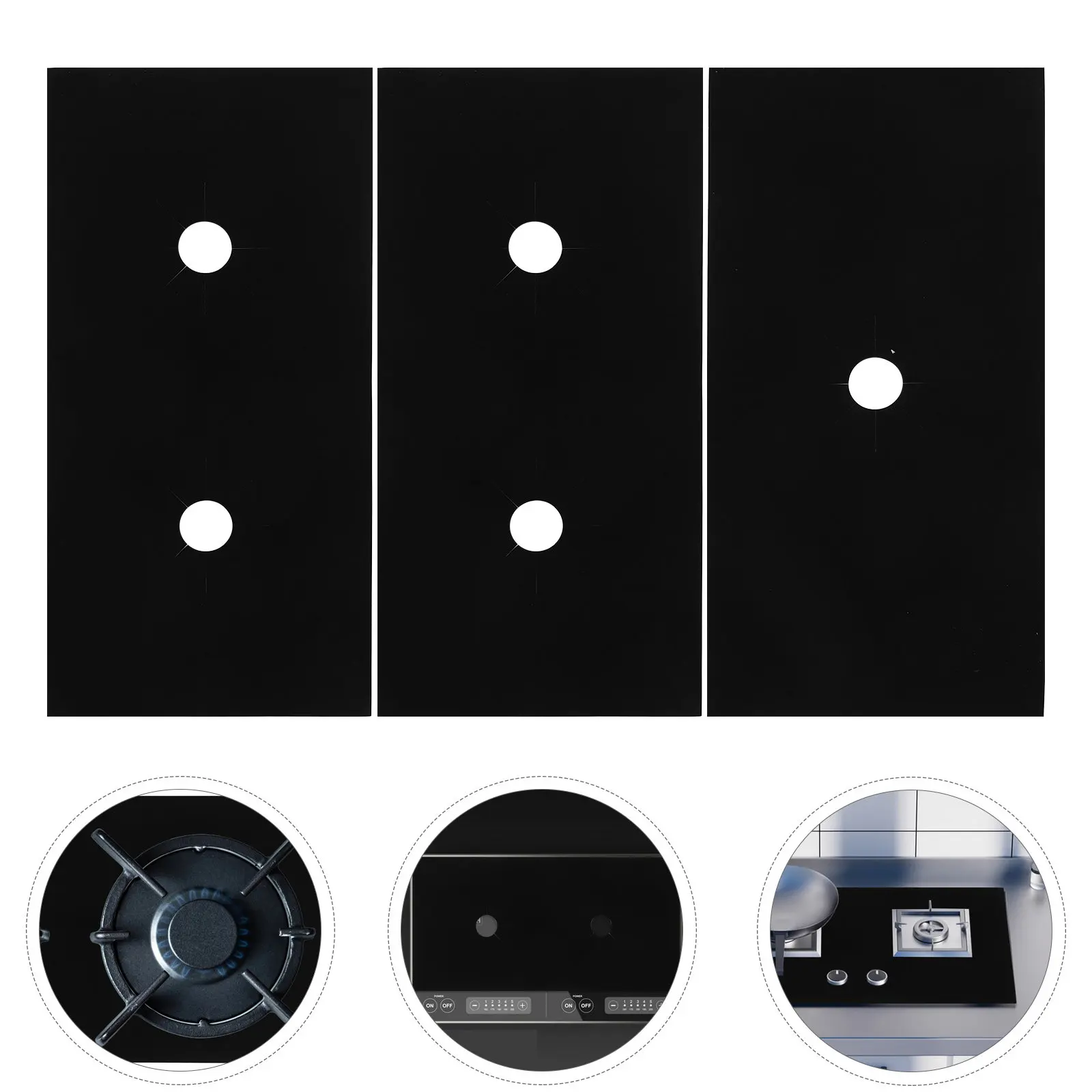 3Pcs Stovetop Oil Protectors Gas Stove Burner Liner Covers Heat Resistant Reusable Stove Cover Kitchen Stovetop Oil Protectors