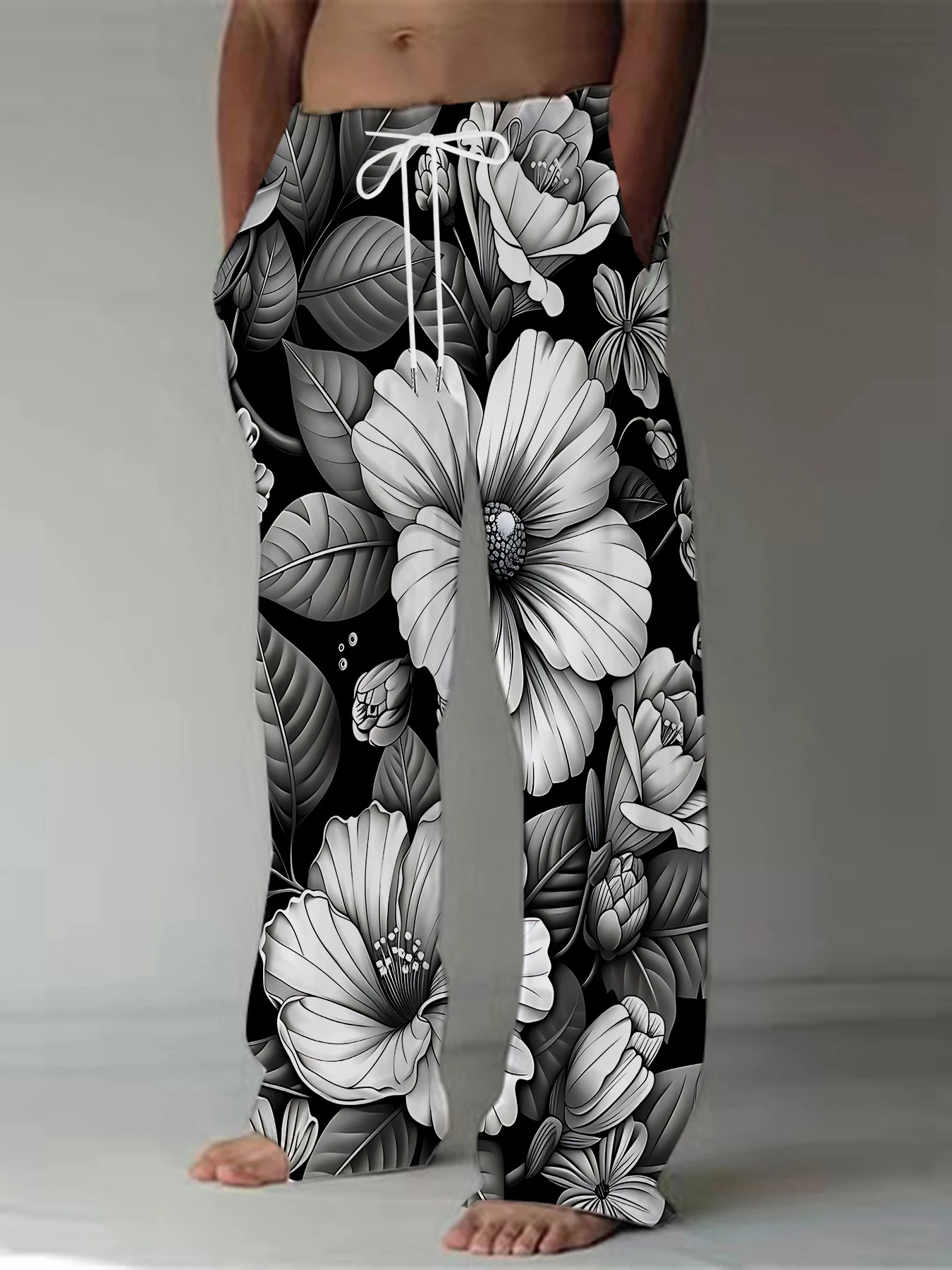 Vibrant Eden Romantic Spring/Summer Flower Printed 3D Printed Men's and Women's Pants, Breathable and Comfortable