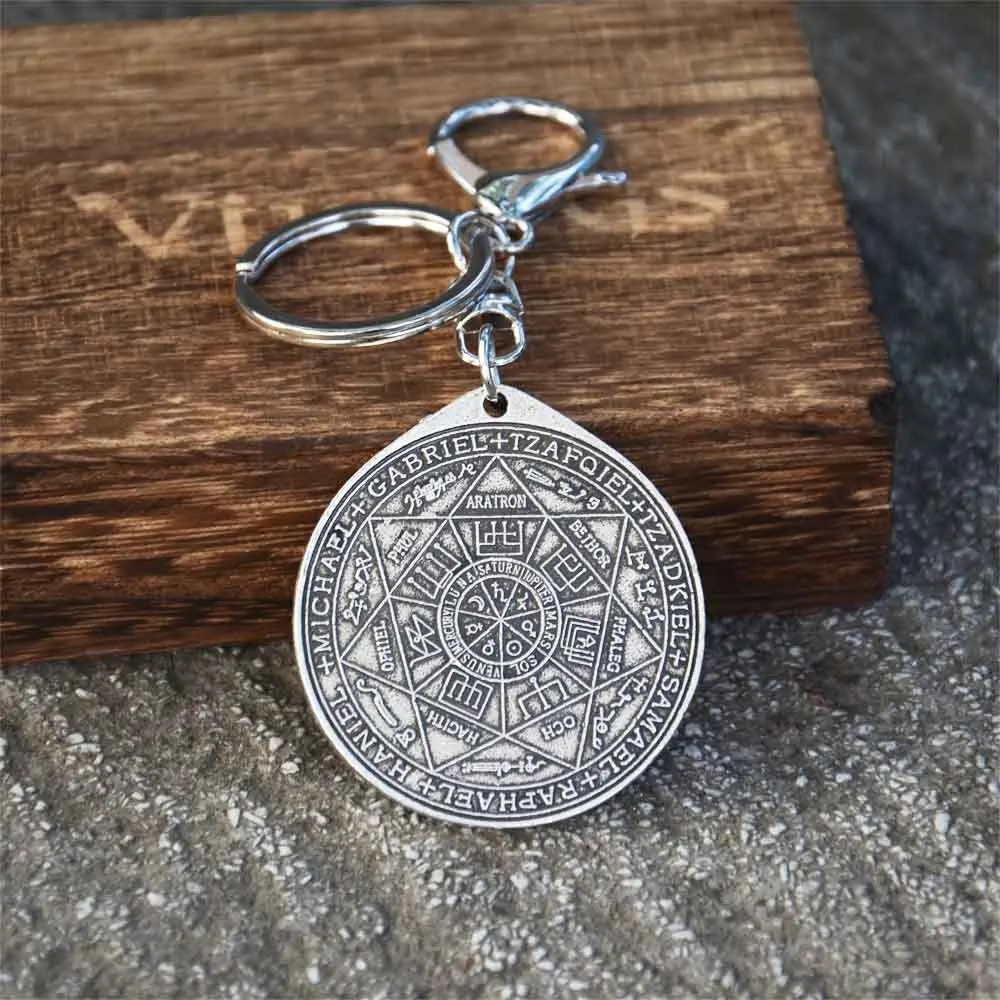 Nostalgia Seal Of The Seven Archangels Solomon Saint Michael Asterion Kabbalah Amulet Pendant Keychains For Key Car Accessories