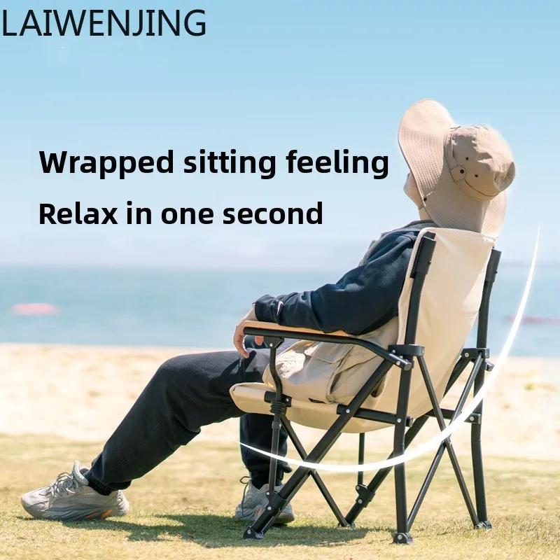 SGF Foldable Chair Outdoor Armrest Picnic Camping Fishing Chair Backrest