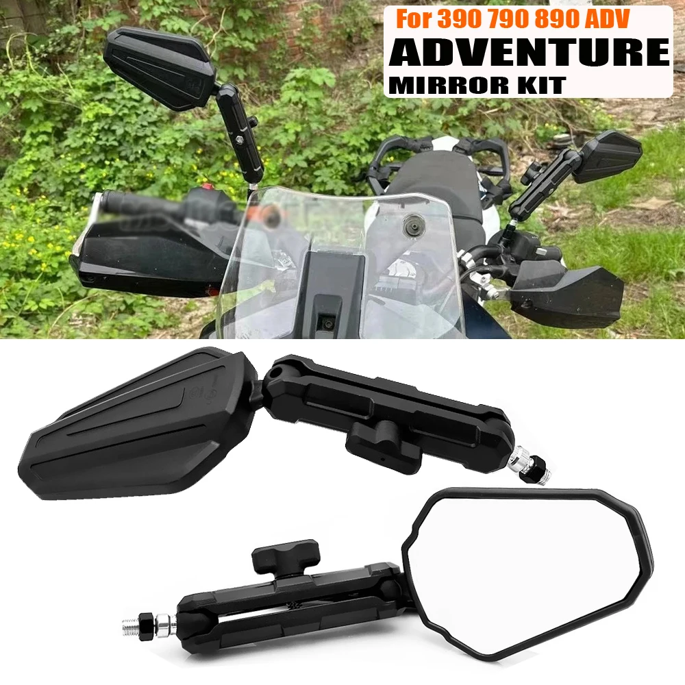 

For 390 790 890 ADV Adventure Motorcycle West Wind Rearview Mirror ADVENTURE MIRROR KIT Foldable Mirrors Ball Stud with