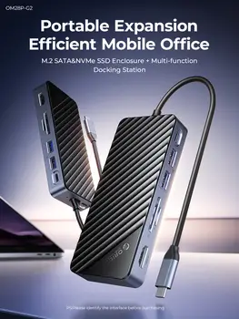 ORICO-USB C HUB s SSD pouzdrem, dokovací stanice pro notebooky, 4K60Hz, HDMI-Com, 100W, PD RJ45, SDTF, 10 Gbps, M.2, NVME, SATA SSD, 8TB 10 nejlepší prodej 8TB M2 SSD - №8