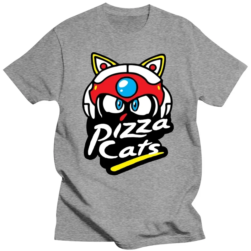 Pizza Cats Tshirt Men Cotton Vintage Tee Shirts Crewneck Samurai Pizza Cats Tees Tops Graphic