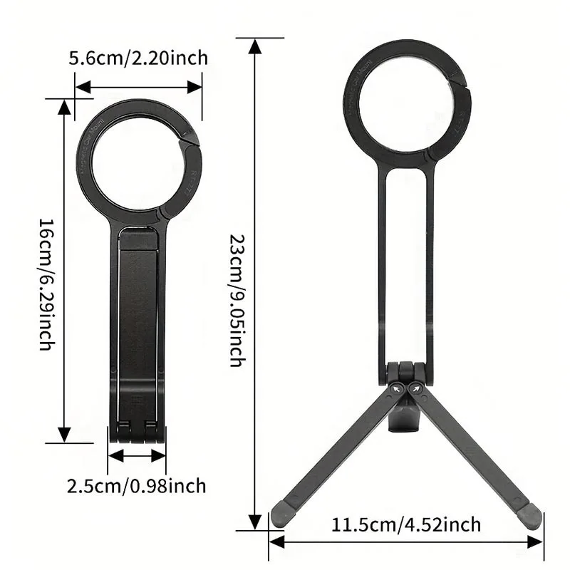マウントバックル MagSafe 磁気電話スタンド 多機能写真撮影 ライブストリーミング ポータブルアルミニウム合金デスクトップ三脚