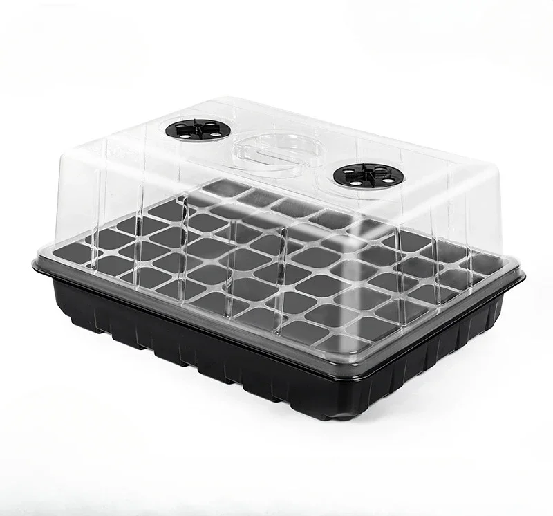 Large 24/48 Holes Seedling Box Transparent Lid Flower Pots Seed Trays Sprouting Box Planting Incubator Gardening  Plant Pots