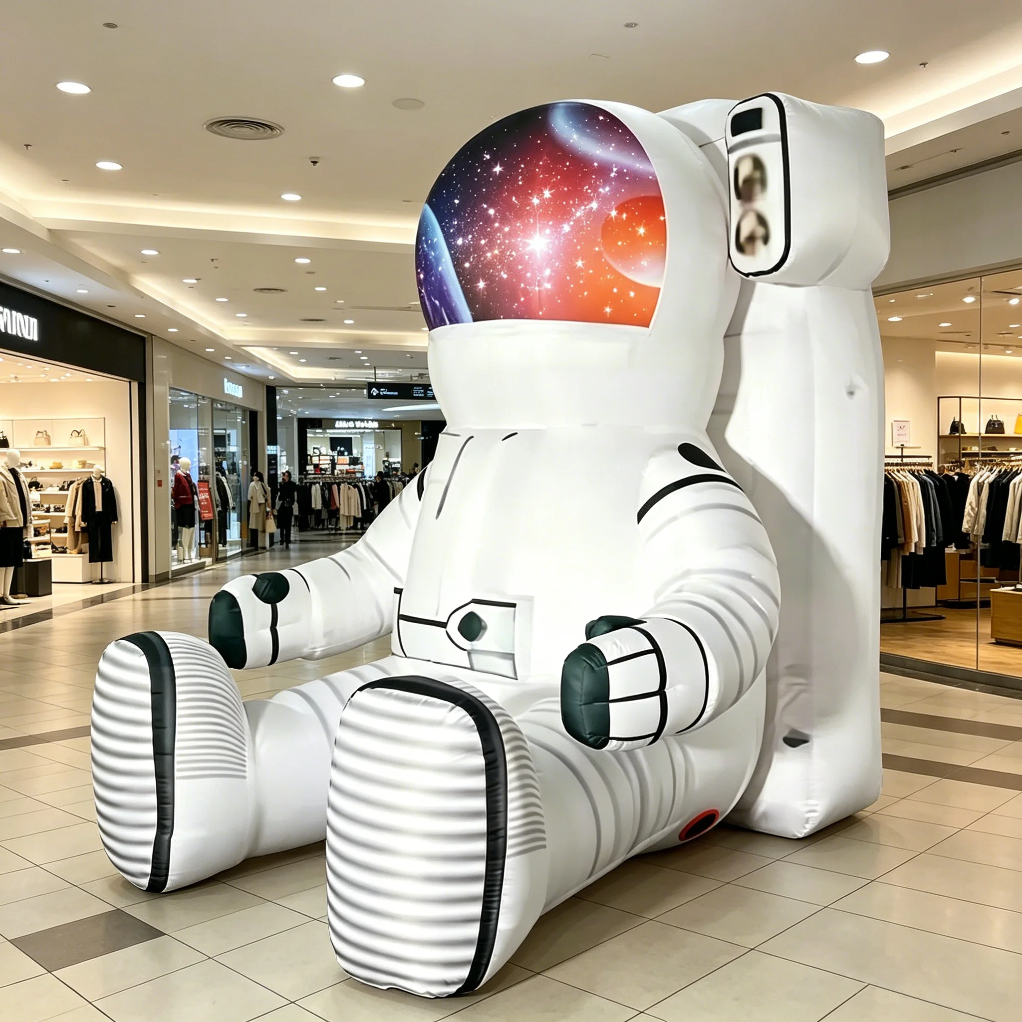 4m Giant Sitting Astronaut Inflatable Model, Blow Up Space Decor for Party, Mall, Event & Outdoor Display