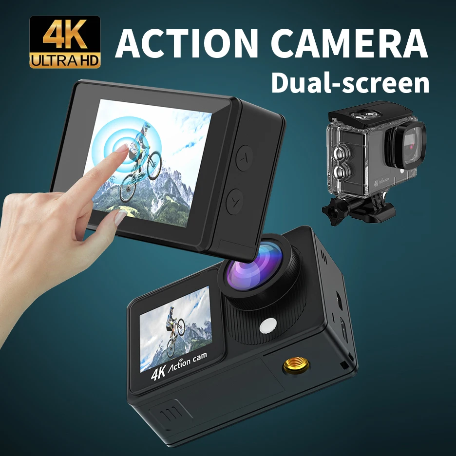 

Action Camera Wifi 4K HD 1080P Go Pro Camera IP68 Waterproof 170 Wide Angle Dual Color Touch Screen Anti-shake Sports Camera