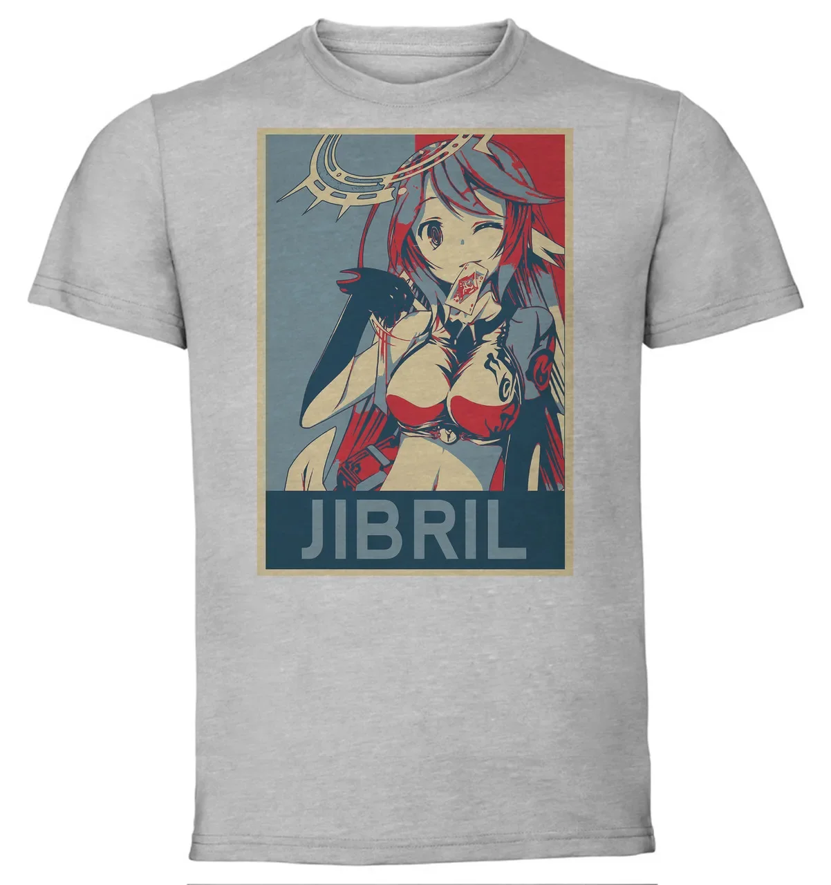 T-Shirt Unisex Grey Propaganda No Game No Life Jibril