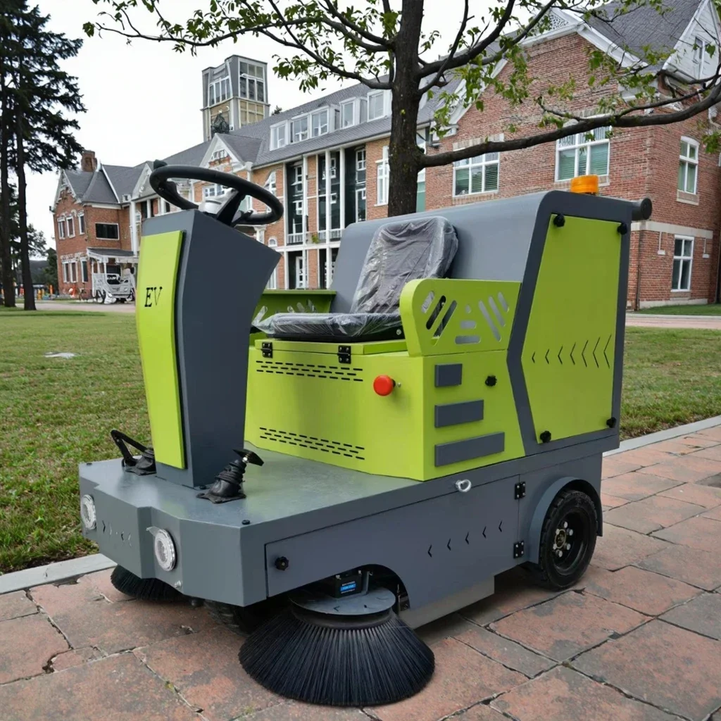 Powerful 48V Electric Ride-On Sweeper for Outdoor Floors with Wide Cleaning Path and Strong Vacuum Motor
