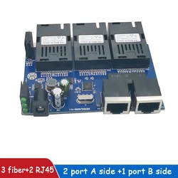 3F2E Fast Ethernet switch Converter 20KM Ethernet Fiber Optical Media Converter Single Mode 2 RJ45 3 SC fiber Port 10/100M